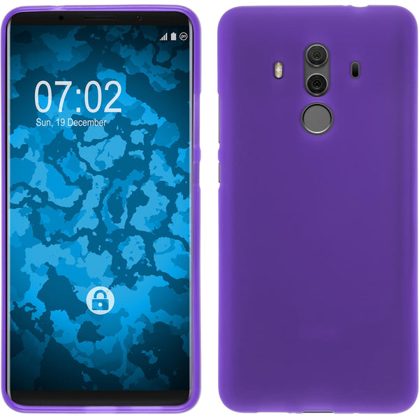 PhoneNatic Case kompatibel mit Huawei Mate 10 Pro - lila Silikon Hülle matt Cover