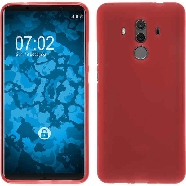 PhoneNatic Case kompatibel mit Huawei Mate 10 Pro - rot Silikon Hülle matt Cover