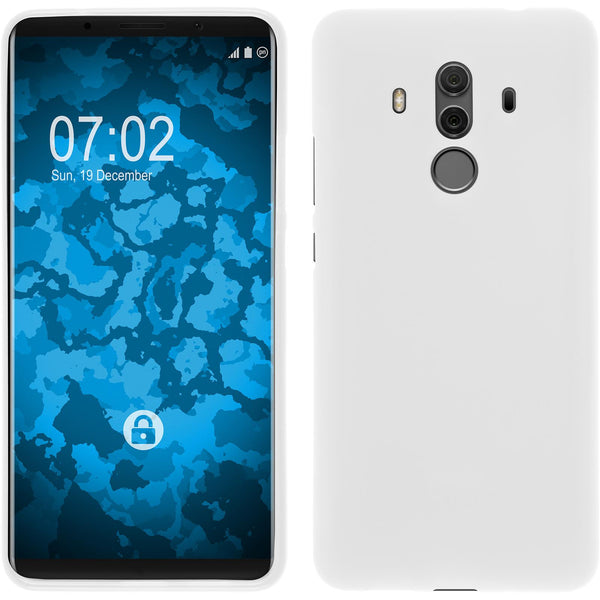 PhoneNatic Case kompatibel mit Huawei Mate 10 Pro - weiﬂ Silikon Hülle matt Cover