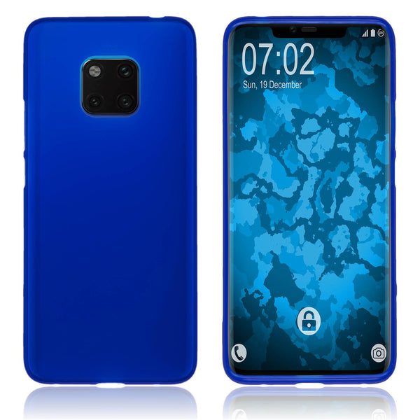 PhoneNatic Case kompatibel mit Huawei Mate 20 Pro - blau Silikon Hülle matt Cover