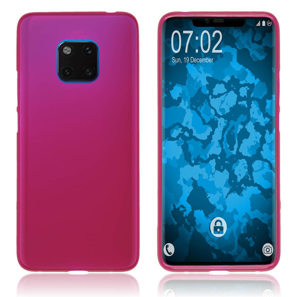 PhoneNatic Case kompatibel mit Huawei Mate 20 Pro - pink Silikon Hülle matt Cover