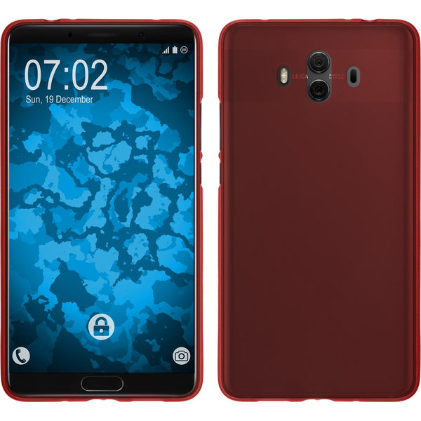 PhoneNatic Case kompatibel mit Huawei Mate 10 - rot Silikon Hülle matt Cover