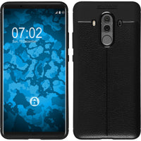 PhoneNatic Case kompatibel mit Huawei Mate 10 Pro - schwarz Silikon Hülle Lederoptik Cover