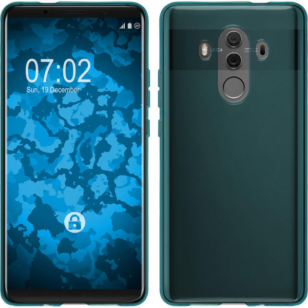 PhoneNatic Case kompatibel mit Huawei Mate 10 Pro - türkis Silikon Hülle transparent Cover