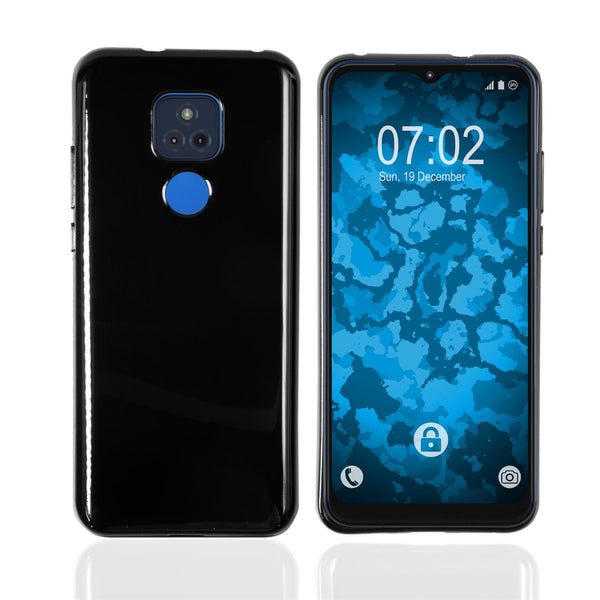 PhoneNatic Case kompatibel mit Motorola Moto G Play (2021) - schwarz Silikon Hülle crystal-case Cover