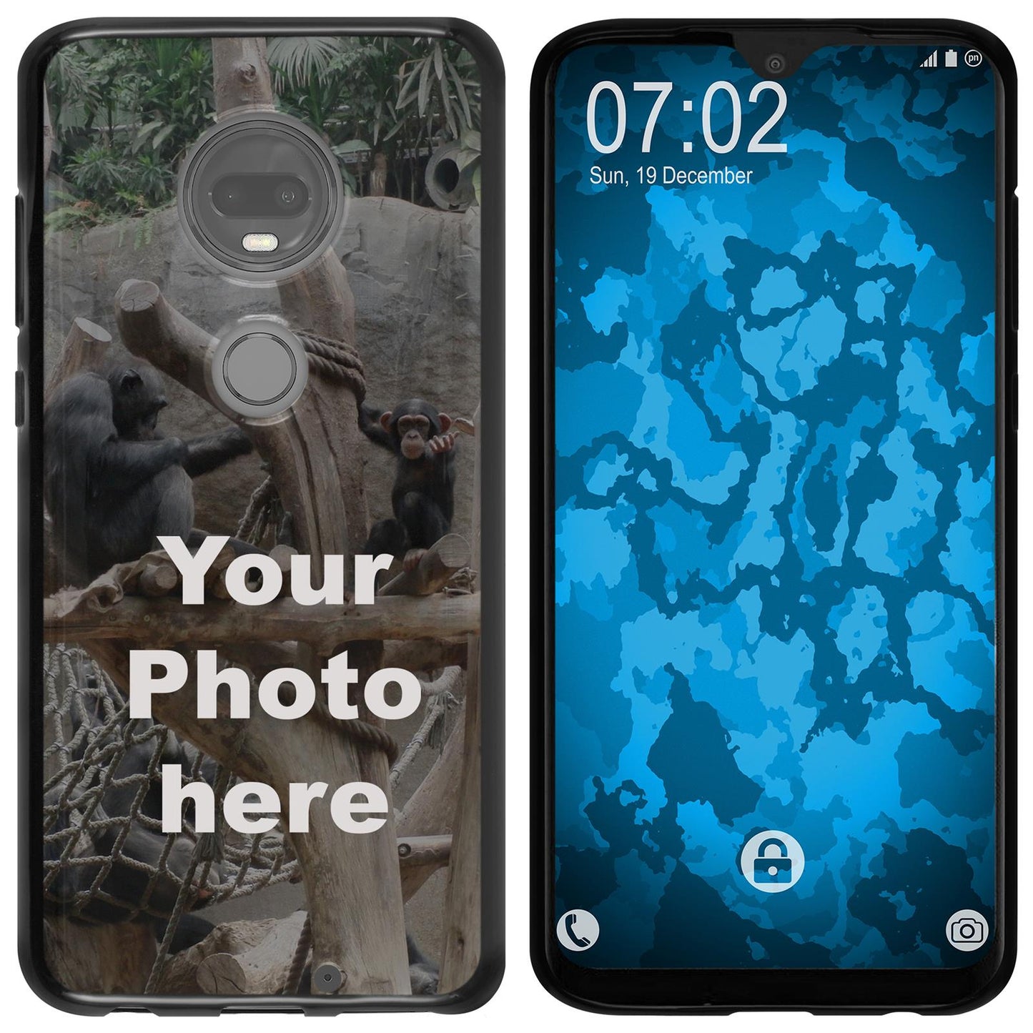 Moto G7 Personalisierte Handyhülle schwarz zum selbst gest