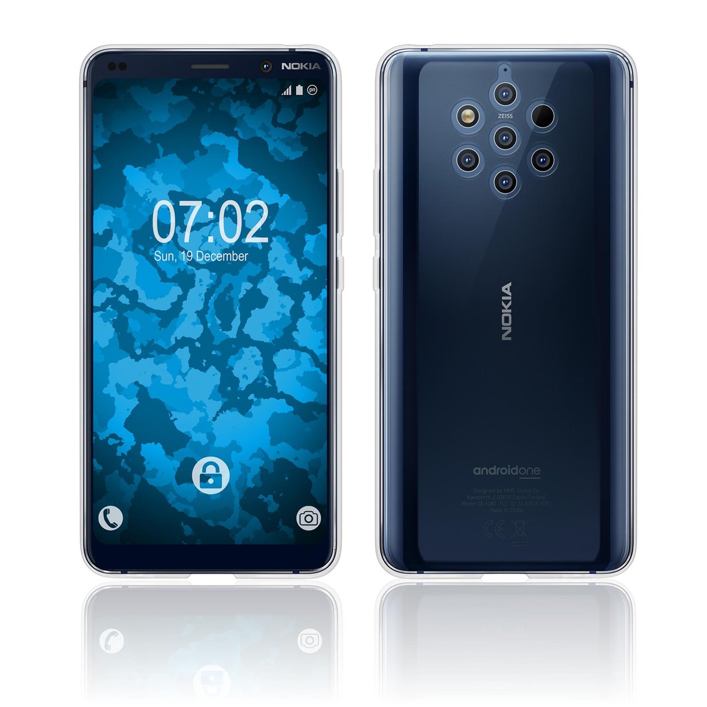 PhoneNatic Case kompatibel mit Nokia 9 PureView - Crystal Clear Silikon Hülle transparent Cover