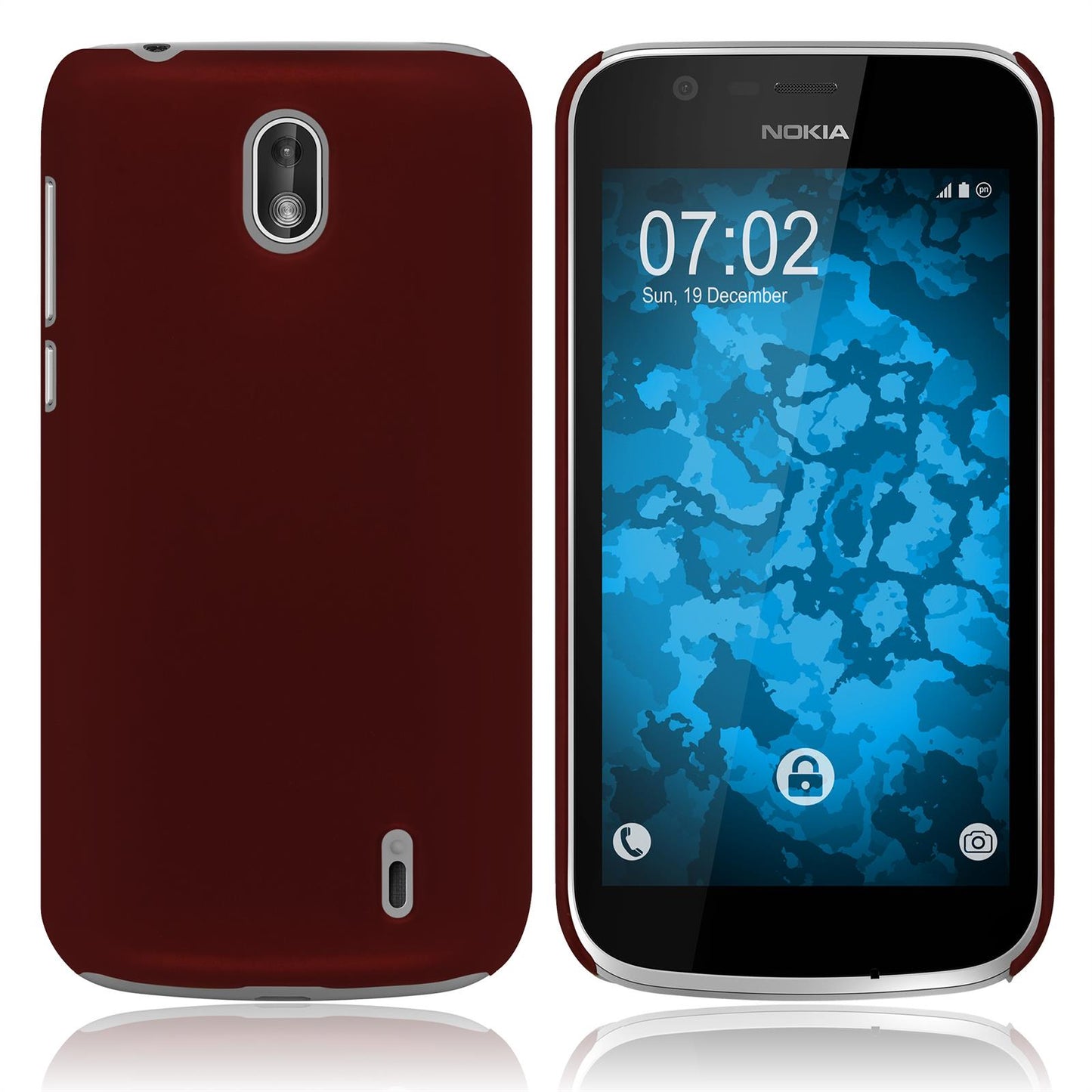Hardcase für Nokia 1 gummiert rot