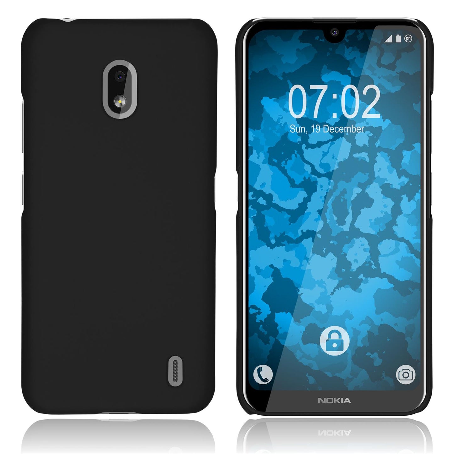 Hardcase für Nokia 2.2 gummiert schwarz