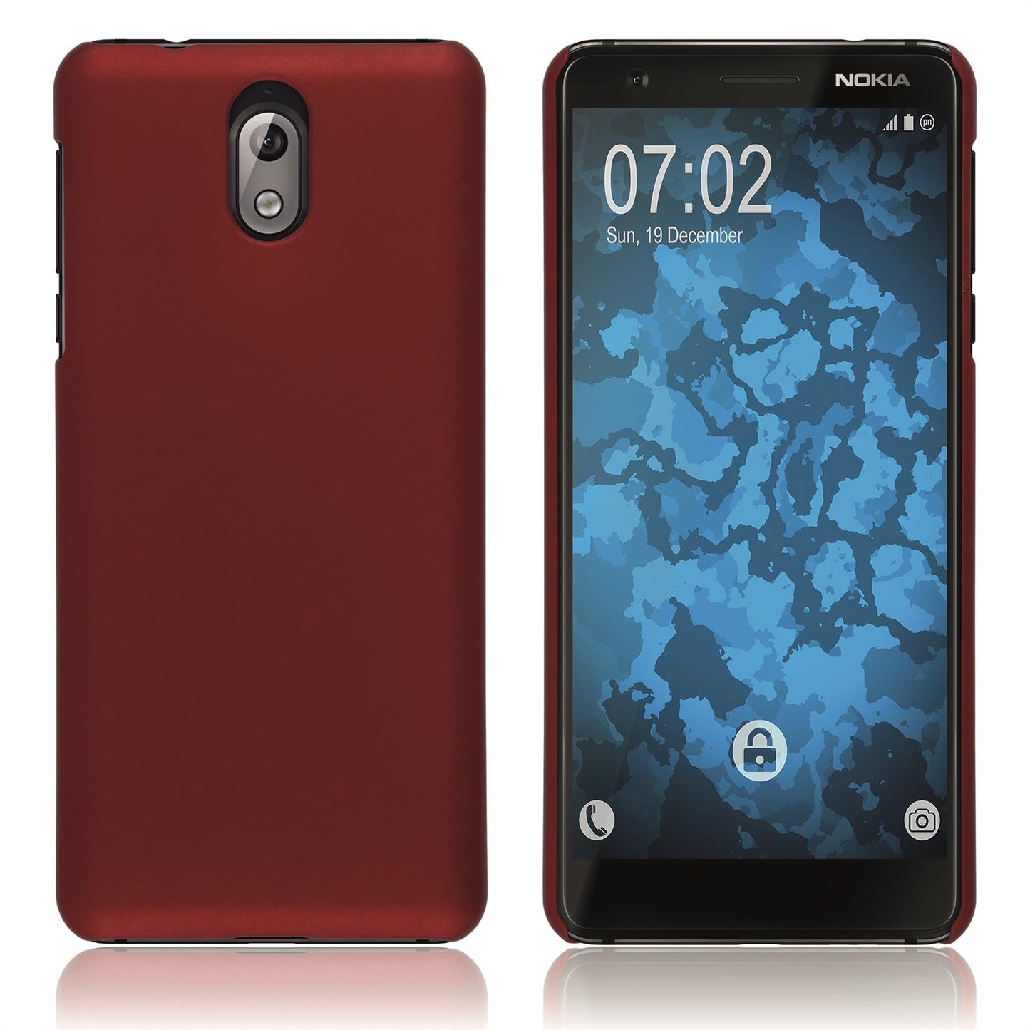 Hardcase für Nokia 3.1 gummiert rot