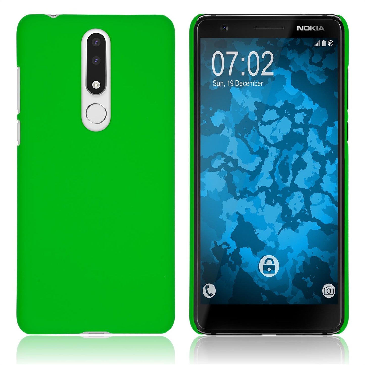 Hardcase für Nokia 3.1 Plus gummiert grün