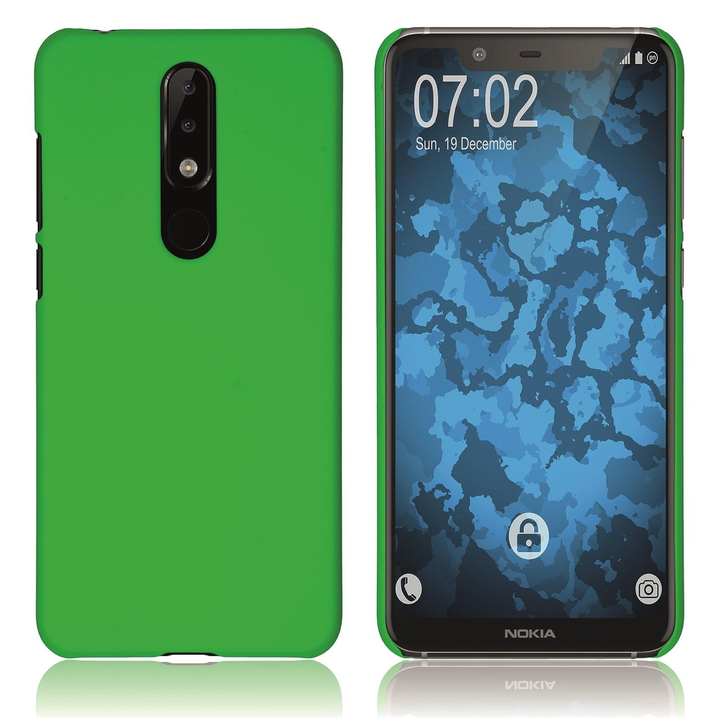 Hardcase für Nokia 5.1 Plus gummiert grün