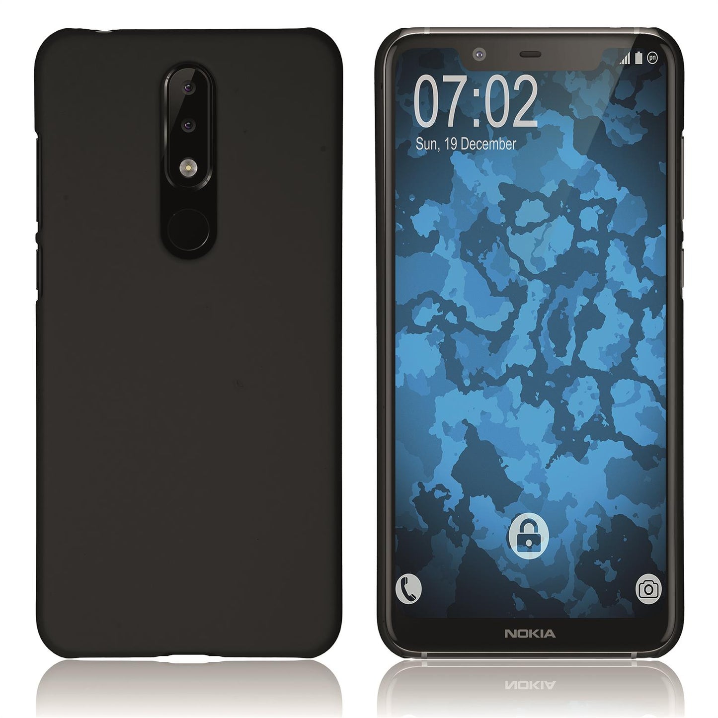 Hardcase für Nokia 5.1 Plus gummiert schwarz