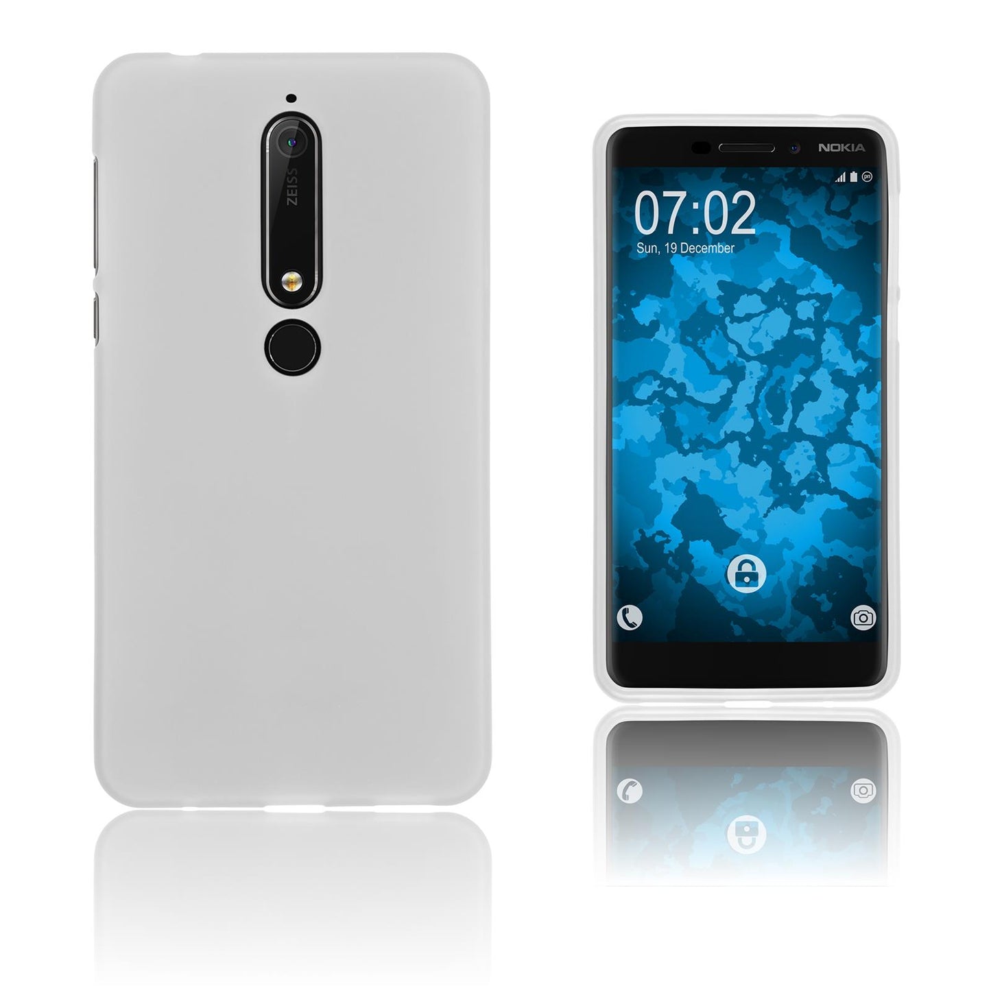 PhoneNatic Case kompatibel mit Nokia 6.1 (2018) - clear Silikon Hülle matt Cover