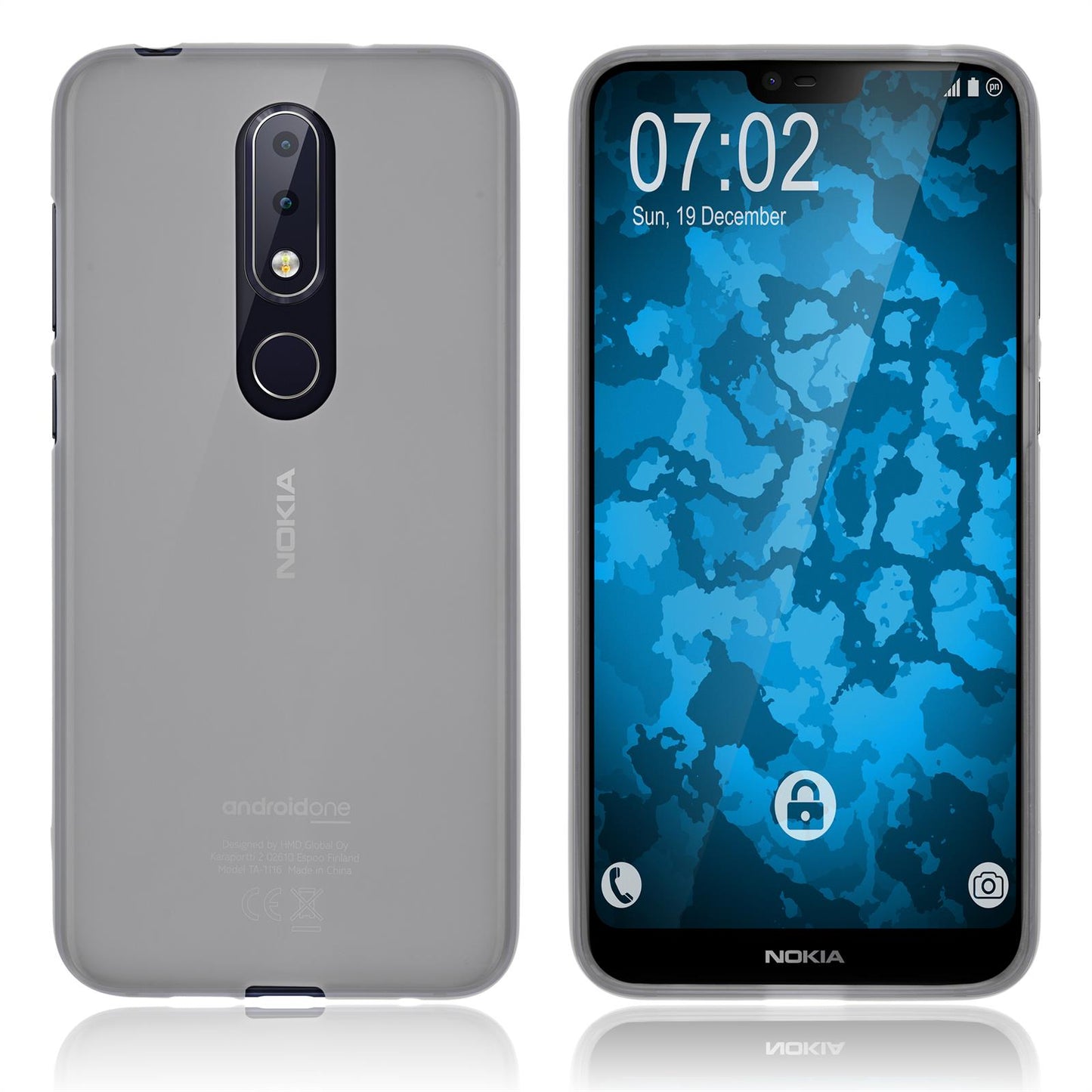PhoneNatic Case kompatibel mit Nokia 6.1 Plus - transparent-weifl Silikon Hülle matt Cover