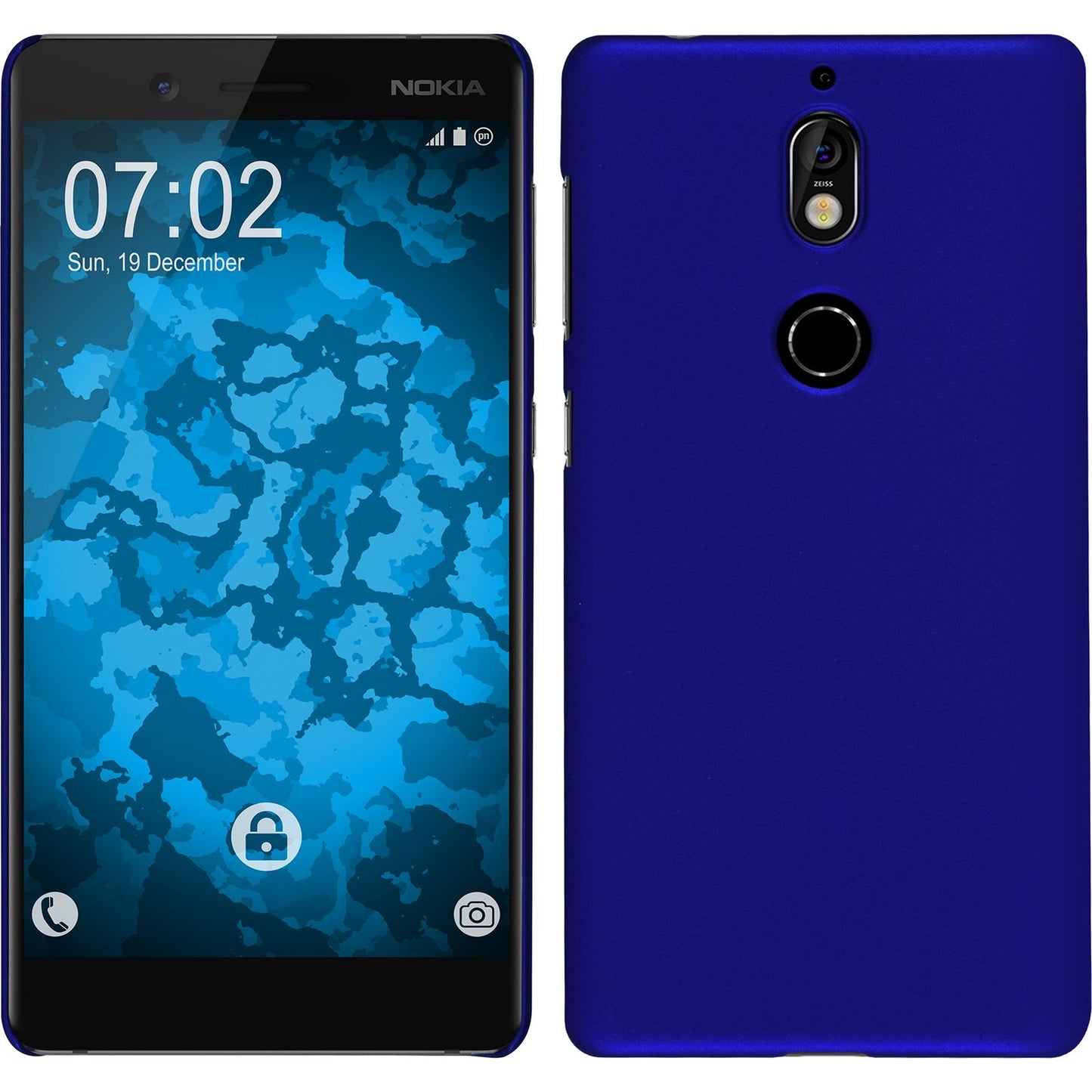 Hardcase für Nokia 7 gummiert blau