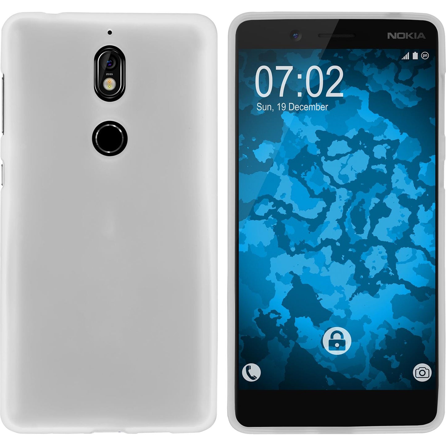 PhoneNatic Case kompatibel mit Nokia 7 - clear Silikon Hülle matt Cover