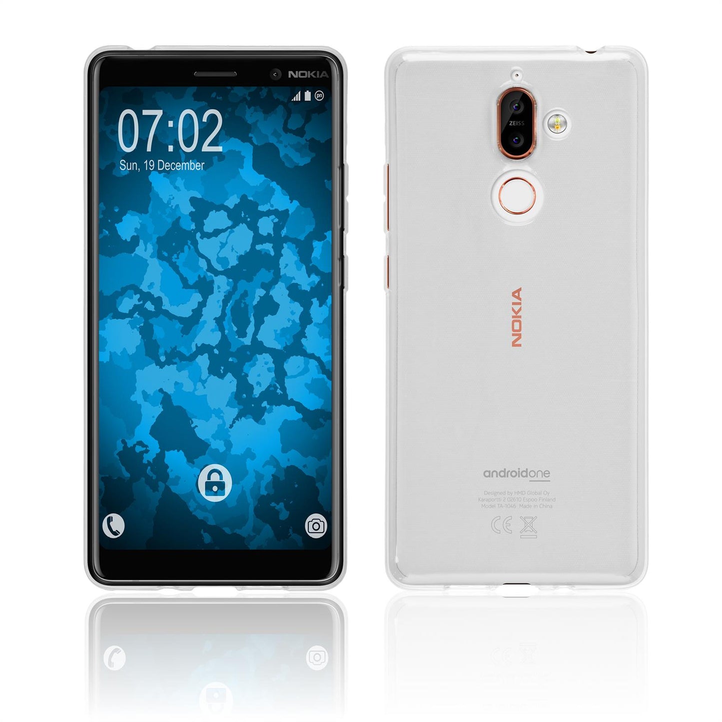 PhoneNatic Case kompatibel mit Nokia 7 Plus - Crystal Clear Silikon Hülle transparent Cover