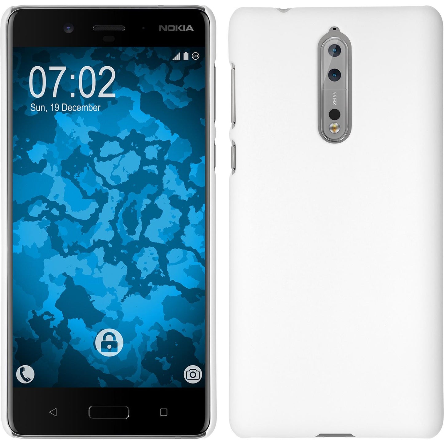 Hardcase für Nokia 8 gummiert weifl