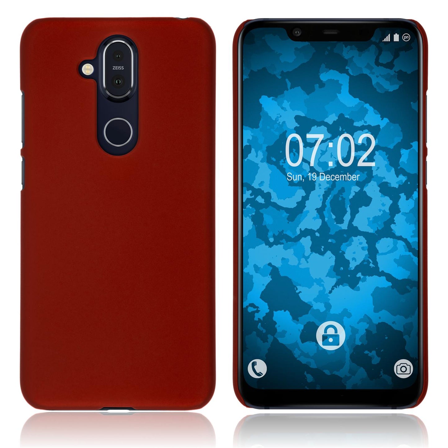 Hardcase für Nokia 8.1 (X7) gummiert rot