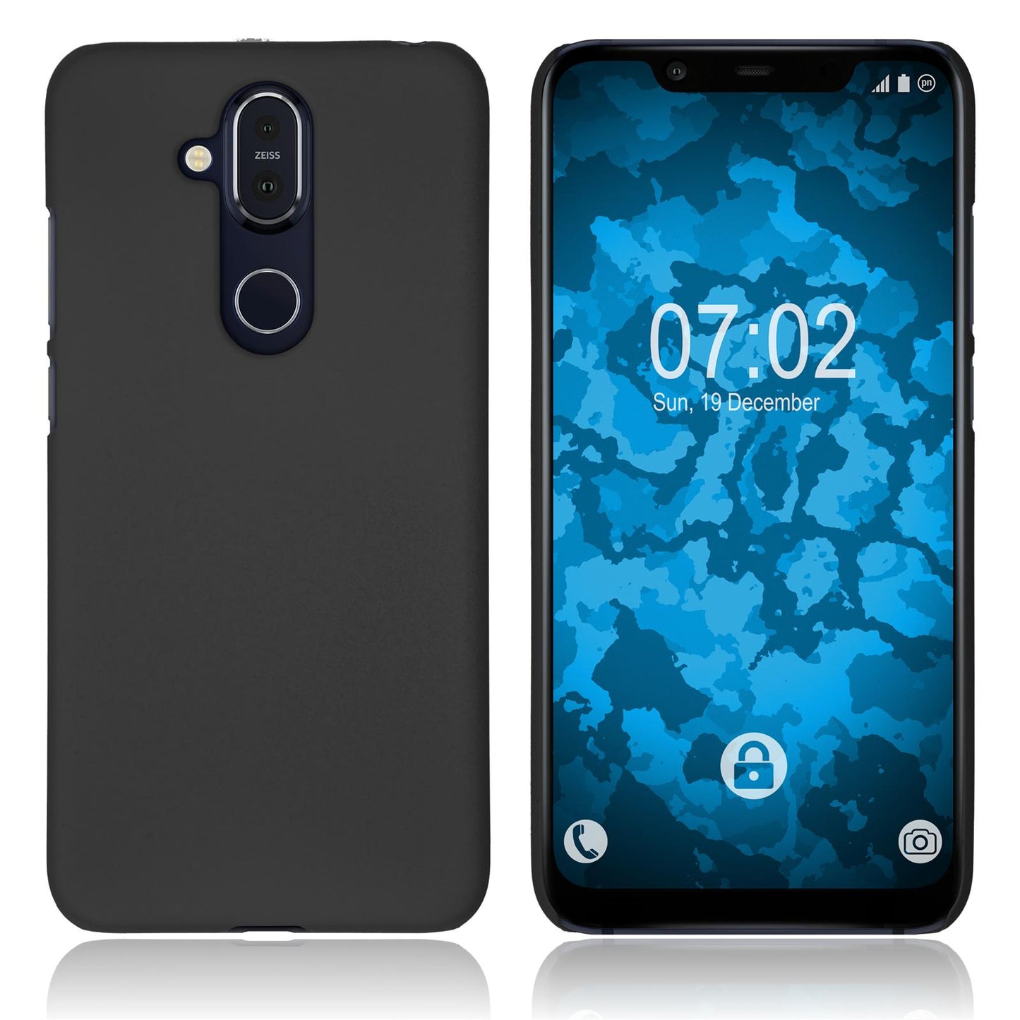 Hardcase für Nokia 8.1 (X7) gummiert schwarz