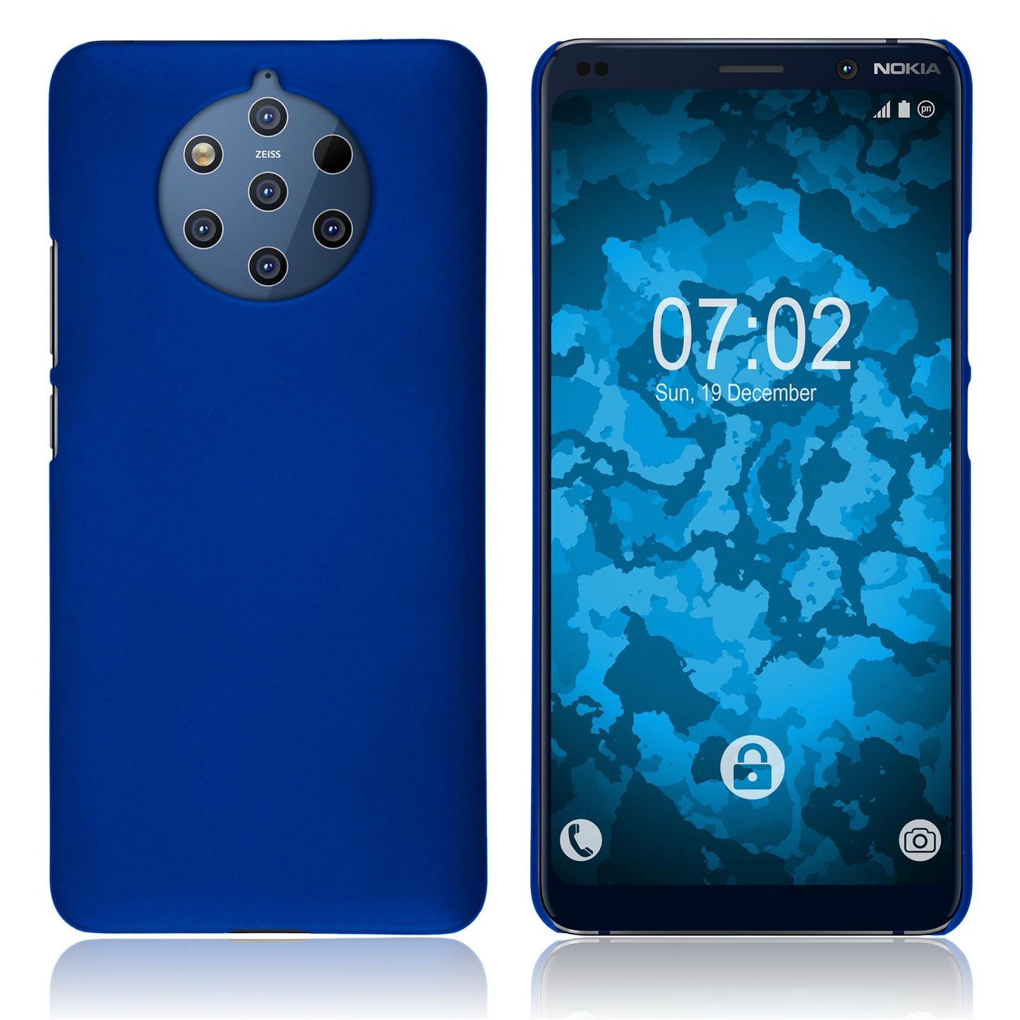 Hardcase für Nokia 9 PureView gummiert blau