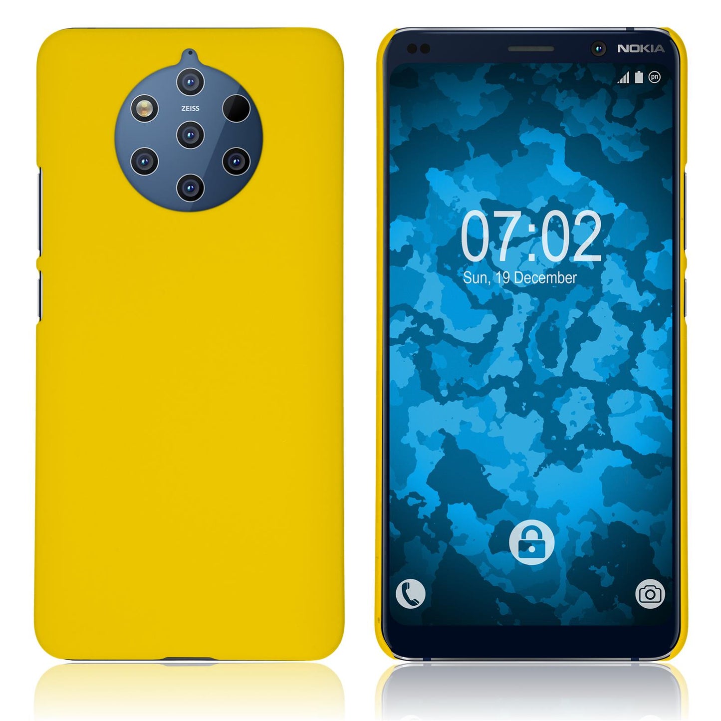 Hardcase für Nokia 9 PureView gummiert gelb