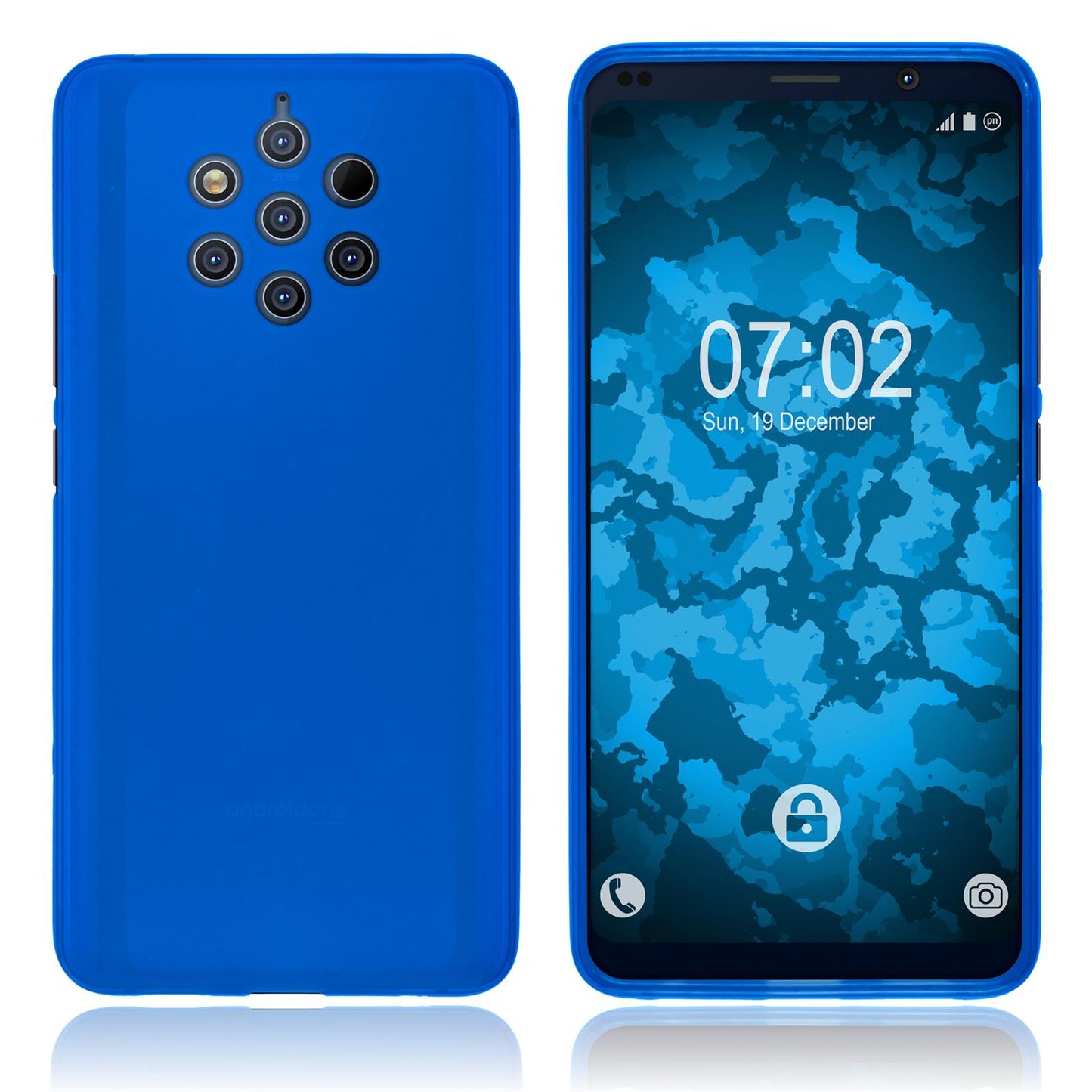 PhoneNatic Case kompatibel mit Nokia 9 PureView - blau Silikon Hülle matt Cover