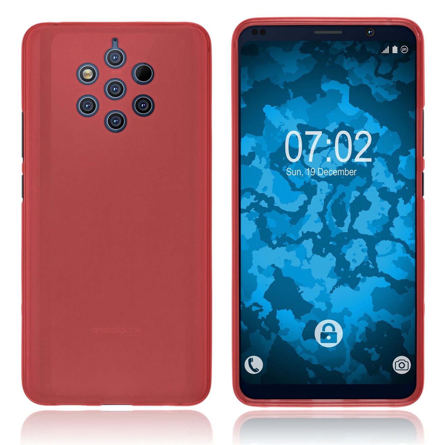 PhoneNatic Case kompatibel mit Nokia 9 PureView - rot Silikon Hülle matt Cover