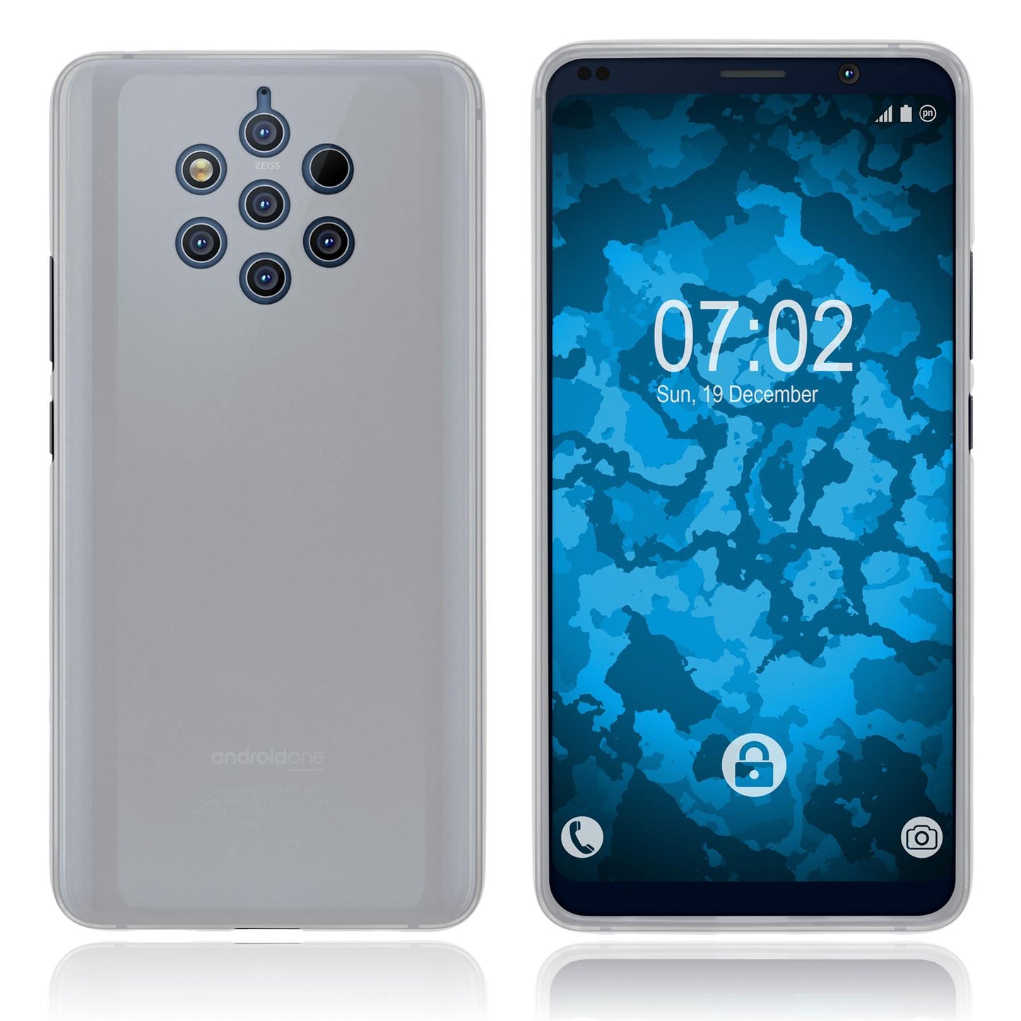 PhoneNatic Case kompatibel mit Nokia 9 PureView - transparent-weifl Silikon Hülle matt Cover