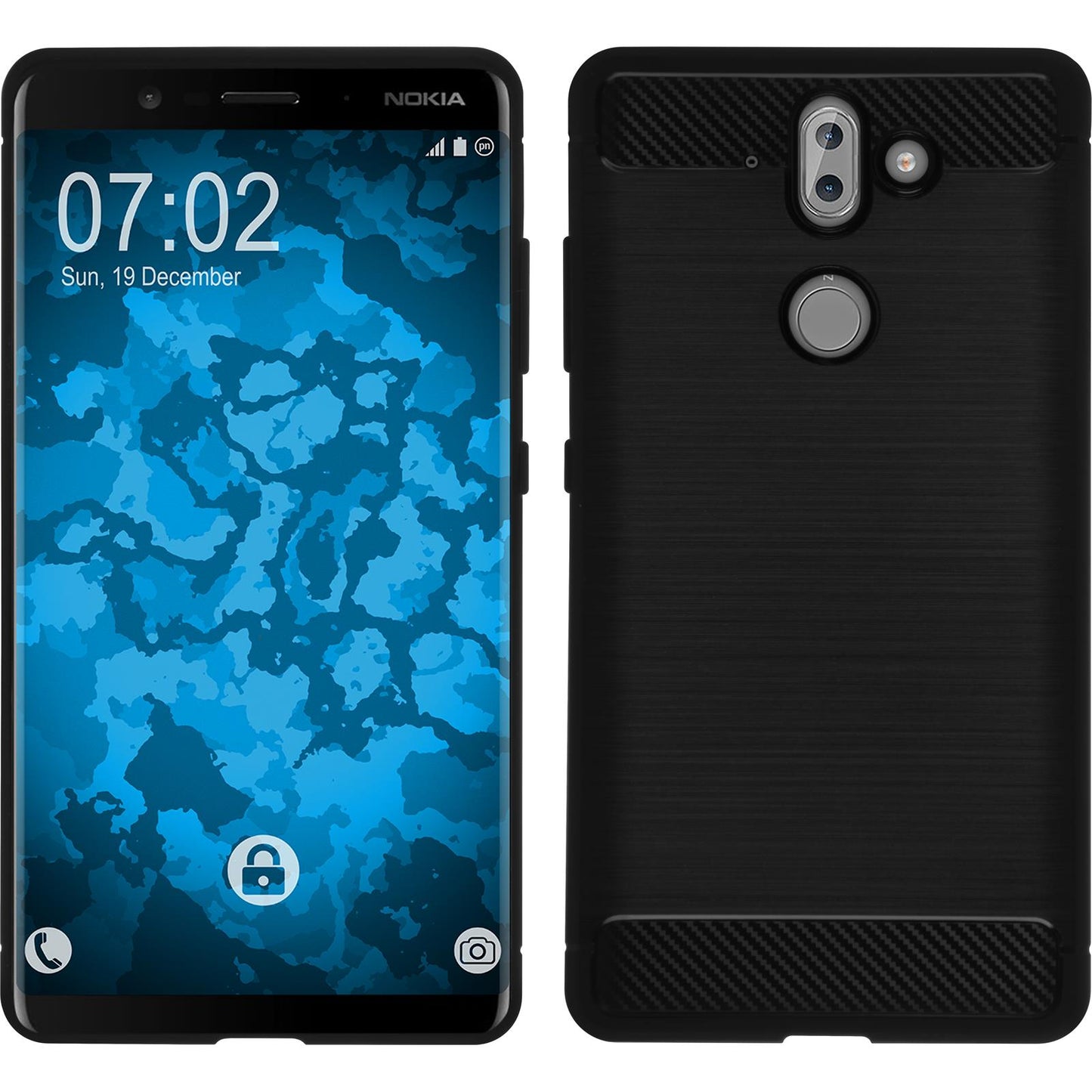 PhoneNatic Case kompatibel mit Nokia 9 - schwarz Silikon Hülle Ultimate Cover