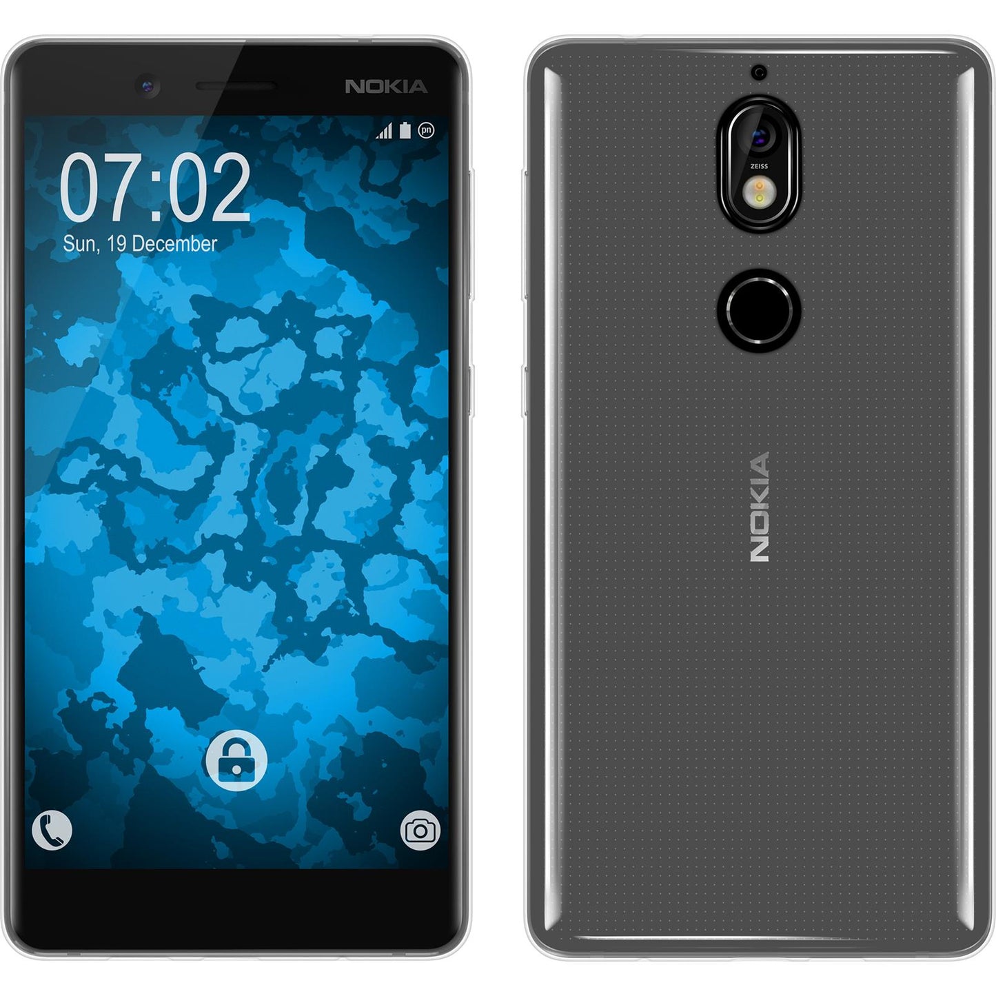 PhoneNatic Case kompatibel mit Nokia 7 - clear Silikon Hülle Slimcase Cover