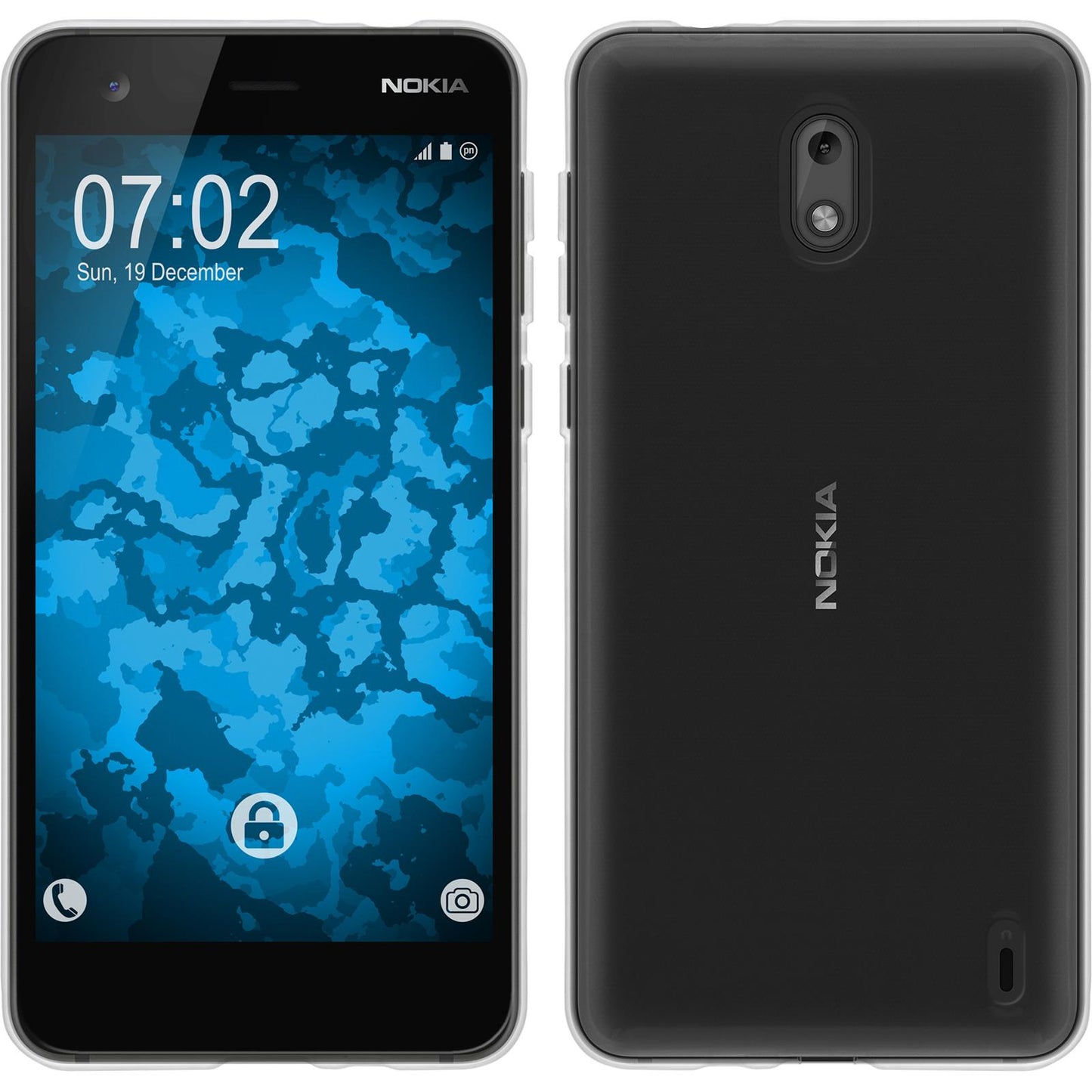 PhoneNatic Case kompatibel mit Nokia 2 - Crystal Clear Silikon Hülle transparent Cover