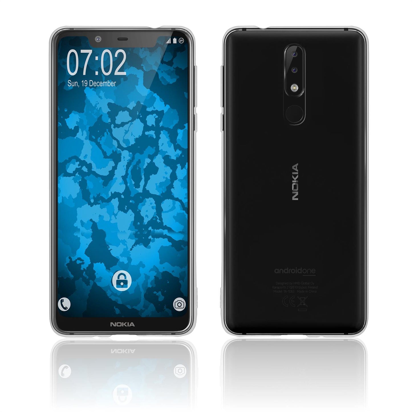 PhoneNatic Case kompatibel mit Nokia 5.1 Plus - Crystal Clear Silikon Hülle transparent Cover