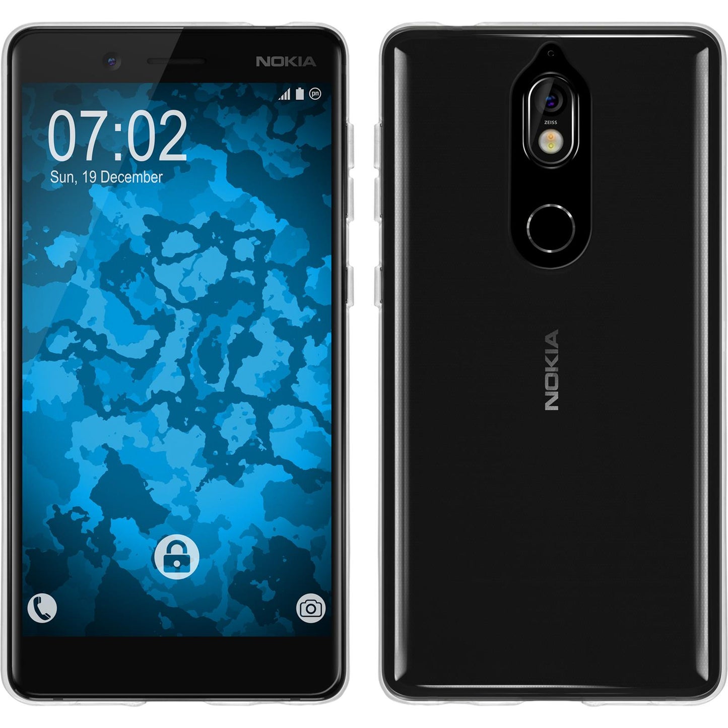 PhoneNatic Case kompatibel mit Nokia 7 - Crystal Clear Silikon Hülle transparent Cover