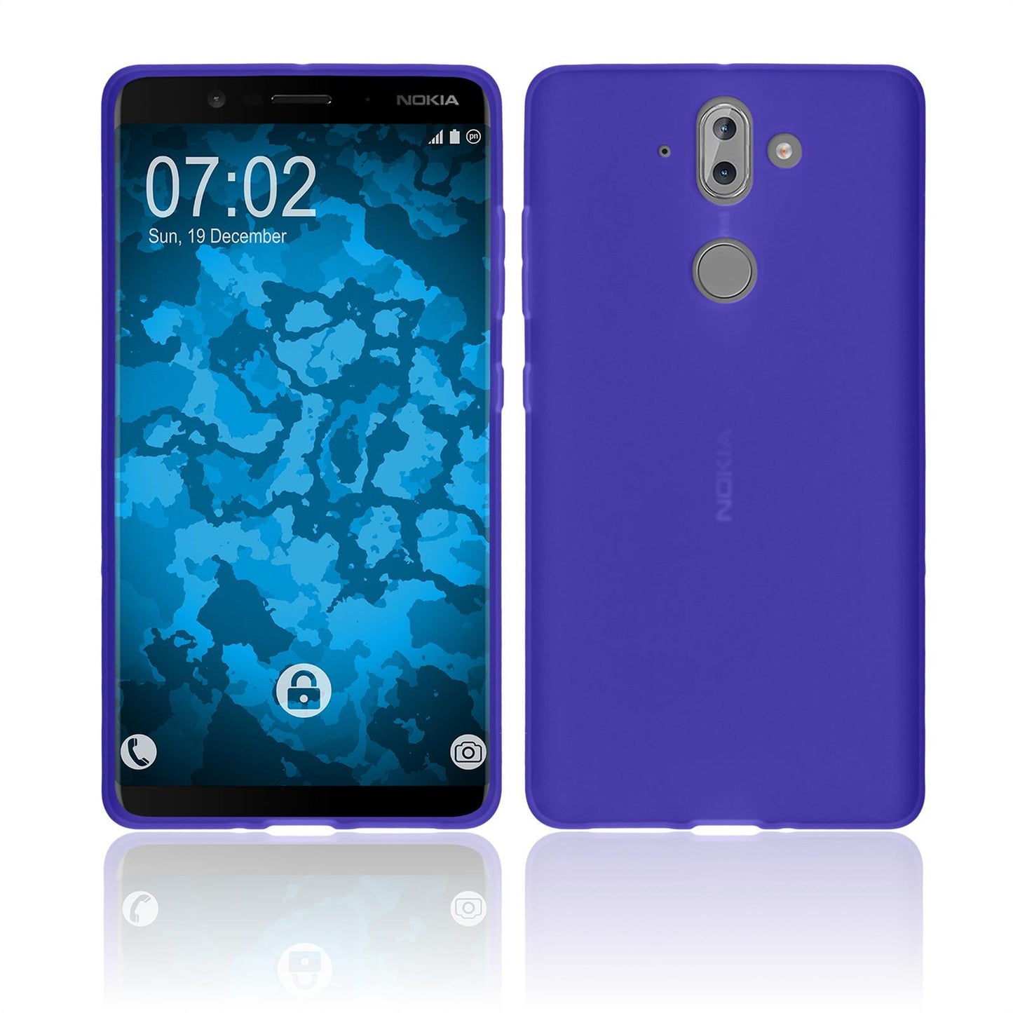 PhoneNatic Case kompatibel mit Nokia 9 - lila Silikon Hülle matt Cover