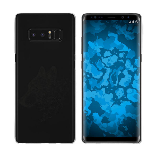 Galaxy Note 8 Silikon-Hülle Floral Wolf M3-1 Case