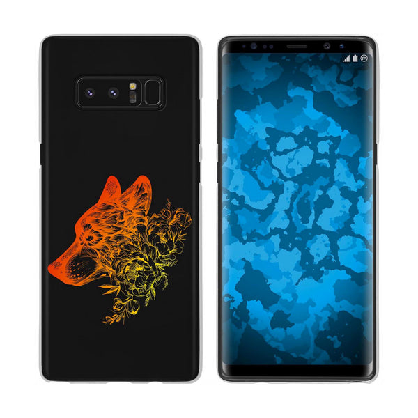 Galaxy Note 8 Silikon-Hülle Floral Wolf M3-2 Case