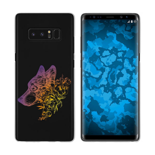 Galaxy Note 8 Silikon-Hülle Floral Wolf M3-3 Case