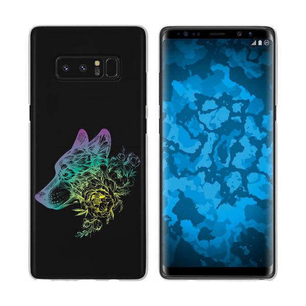 Galaxy Note 8 Silikon-Hülle Floral Wolf M3-4 Case