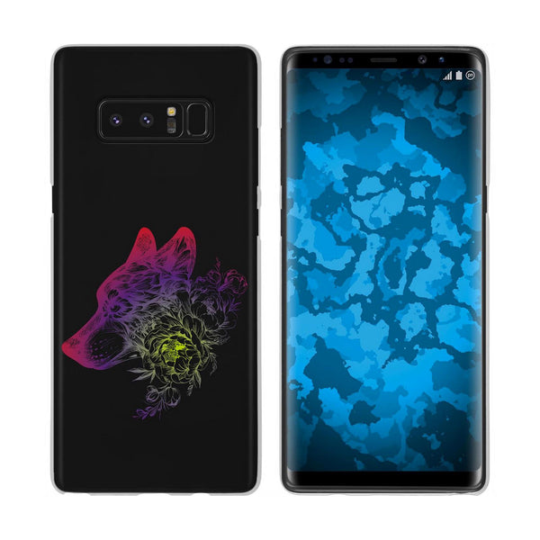 Galaxy Note 8 Silikon-Hülle Floral Wolf M3-5 Case