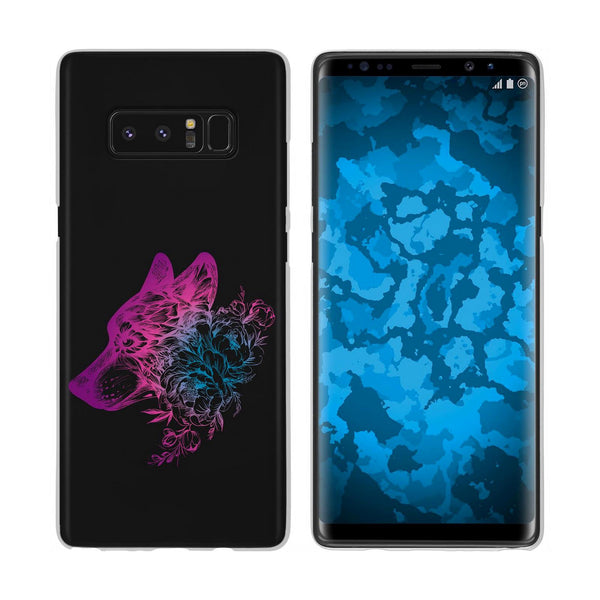 Galaxy Note 8 Silikon-Hülle Floral Wolf M3-6 Case