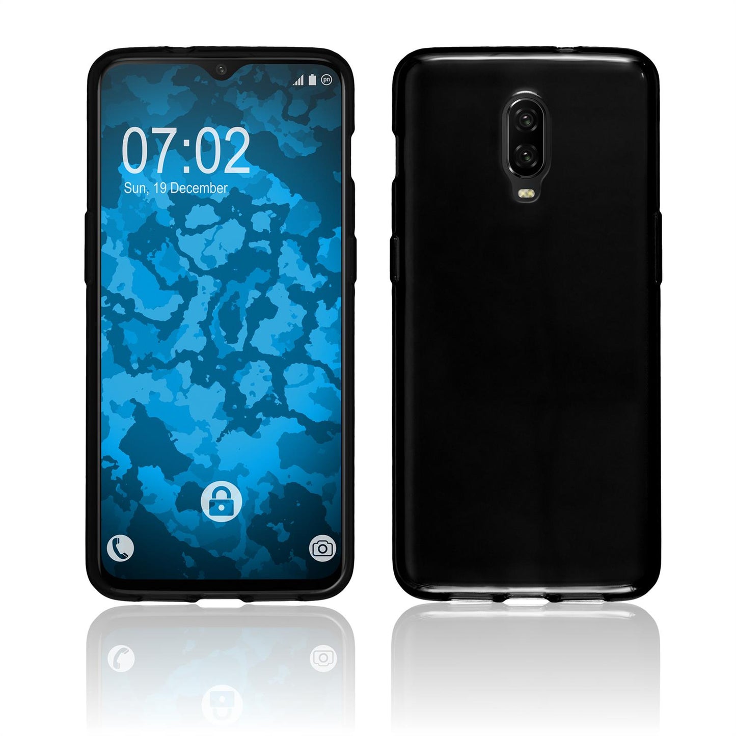PhoneNatic Case kompatibel mit OnePlus 6T - schwarz Silikon Hülle Cover