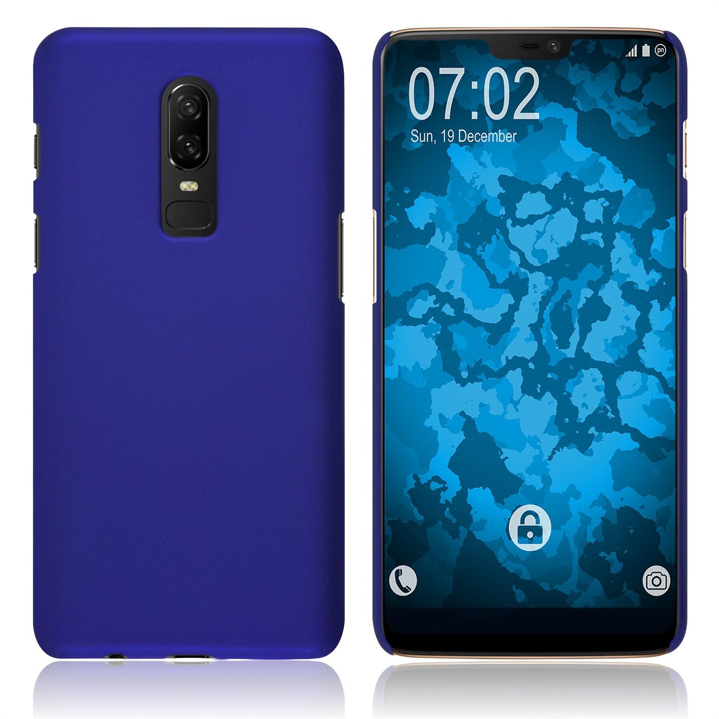 Hardcase für OnePlus 6 gummiert blau