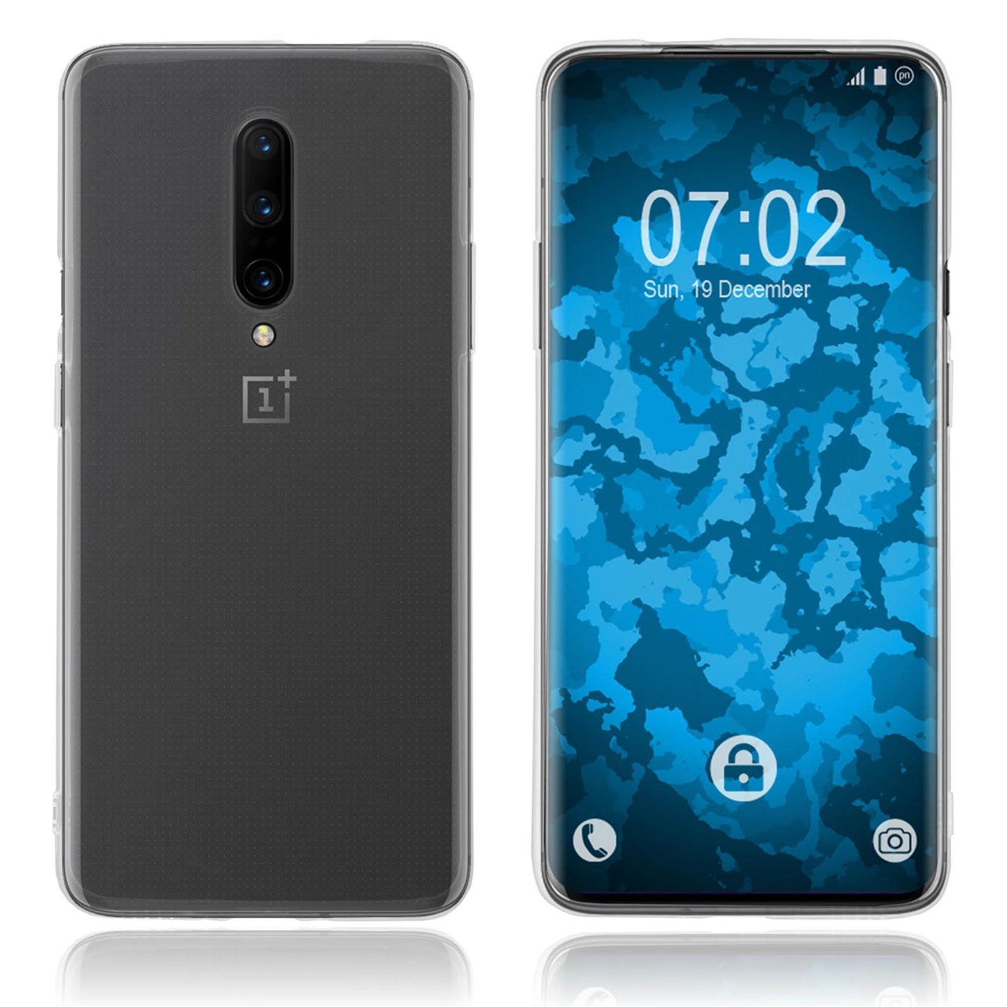 PhoneNatic Case kompatibel mit OnePlus 7 Pro - Crystal Clear Silikon Hülle crystal-case Cover