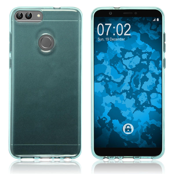 PhoneNatic Case kompatibel mit Huawei P Smart - türkis Silikon Hülle transparent Cover