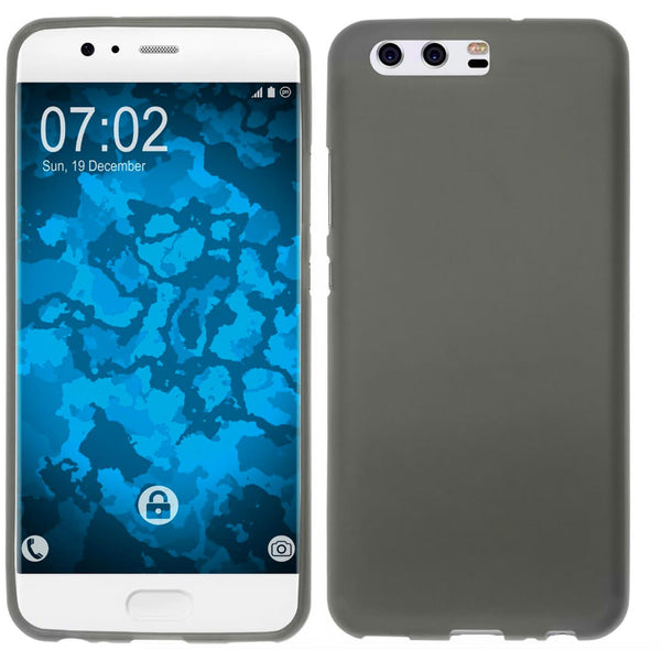 PhoneNatic Case kompatibel mit Huawei P10 Plus - grau Silikon Hülle matt Cover