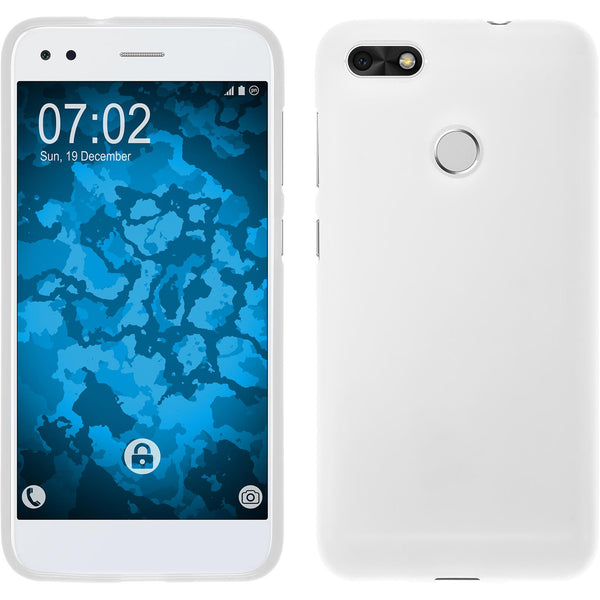 PhoneNatic Case kompatibel mit Huawei P9 Lite Mini - weiﬂ Silikon Hülle matt Cover