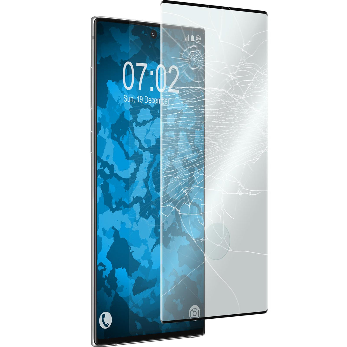 2 x Samsung Galaxy Note 10+ Glas-Displayschutzfolie klar ful