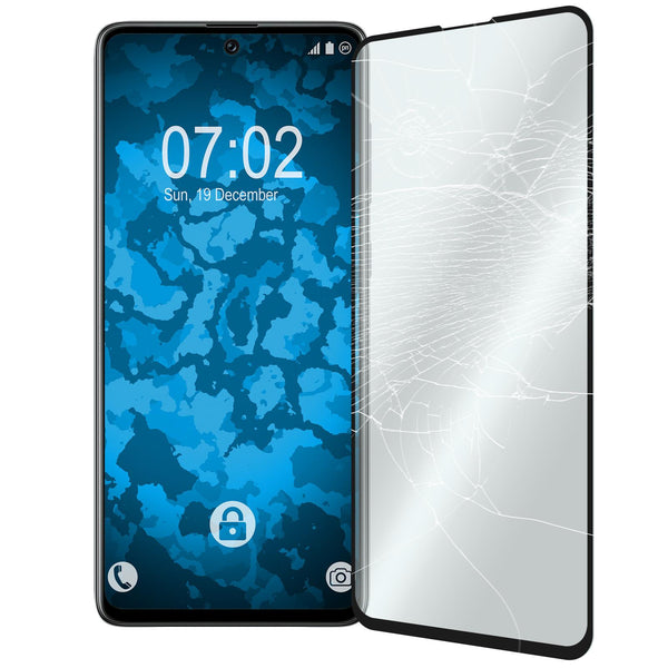 2 x Samsung Galaxy A71 Glas-Displayschutzfolie klar full-scr